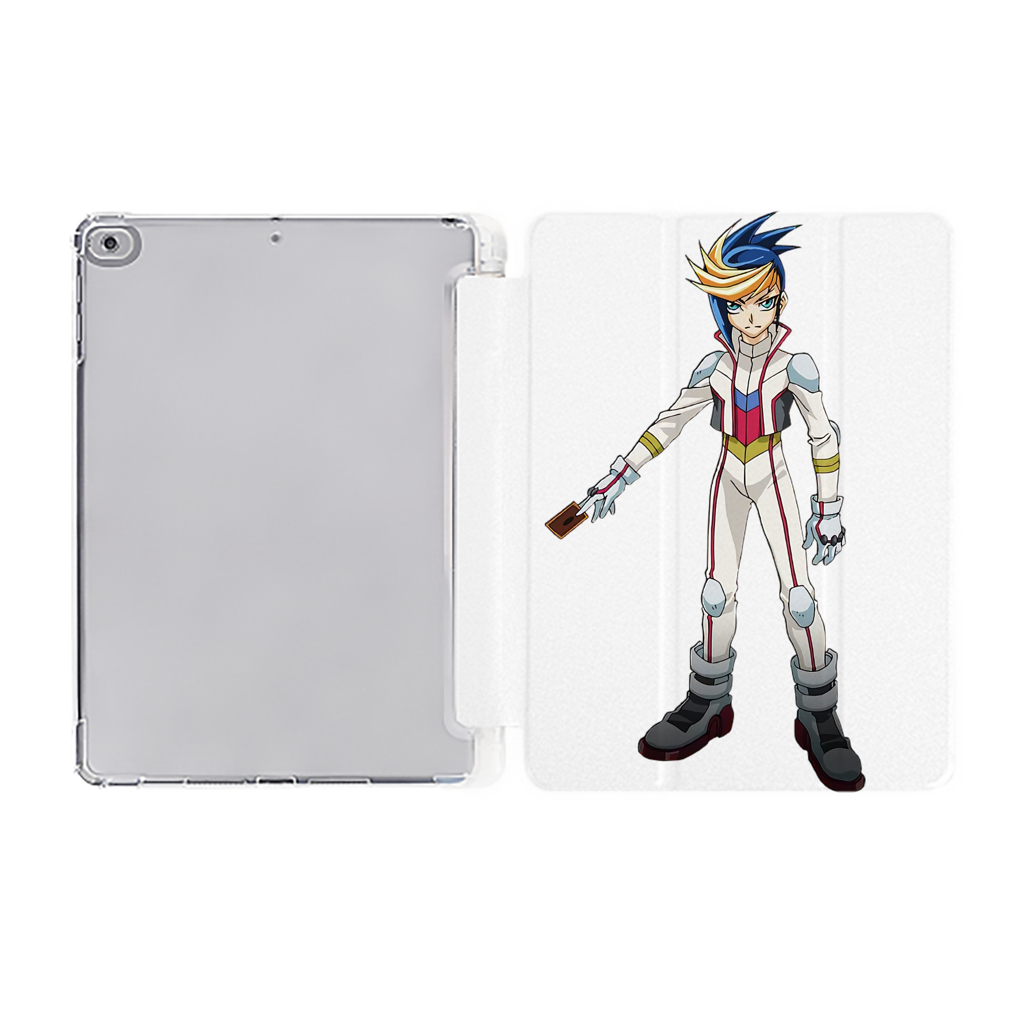 （画像用） 遊☆戯☆王 Yu-Gi-Oh! IPad ケース ペン収納付き 三つ折りスタンド PUレザー×シリコン 対応機種9.5/10.5/10.9インチ